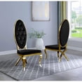 thumbnail image 2 of Classy Tufted Velvet Dining Chairs in Black with Gold Stainless Steel (Set of 2), 2 of 2
