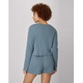 thumbnail image 2 of Hanes Women's Rib Crop Long Sleeve & Sleep Short Set Stargazer Grey/Stargazer Grey XS, 2 of 4
