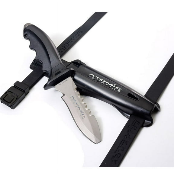 ATOMIC AQUATICS TITANIUM TI6 SCUBA DIVING KNIFE (Blunt, Black)