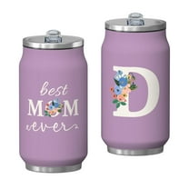 12 Oz Purple Coffee Travel Mug for Mom with Lid, Double Wall Vacuum Reusable Stainless Steel Water Bottle Leak Proof Insulated Hot Cold Coffee Cup Gift for Mothers Day(1pcs)