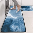 thumbnail image 2 of Kitchen Rugs Sets Of 2,Blue White Marble Pattern Anti Fatigue Kitchen Mat Rugs Non Slip Washable,Decorative Kitchen Floor Mats for Kitchen,Sink,Laundry,17"x47"+17"x47", 2 of 5