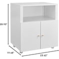 thumbnail image 2 of Mobile Office Storage Cabinet with Doors and Shelves, Lateral Filing Cabinet for Home Office, Printer Stand with Open Storage for Letter/Legal Size Files (White), 2 of 9
