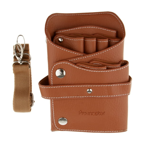 Estuche para Peluquería Y Peluquería de material cuero con Múltiples Bolsillos para Cortapelos, Peines, Herramientas de Salón / Tijeras de Peluquería, marrón Colcomx Estuche de peluquería