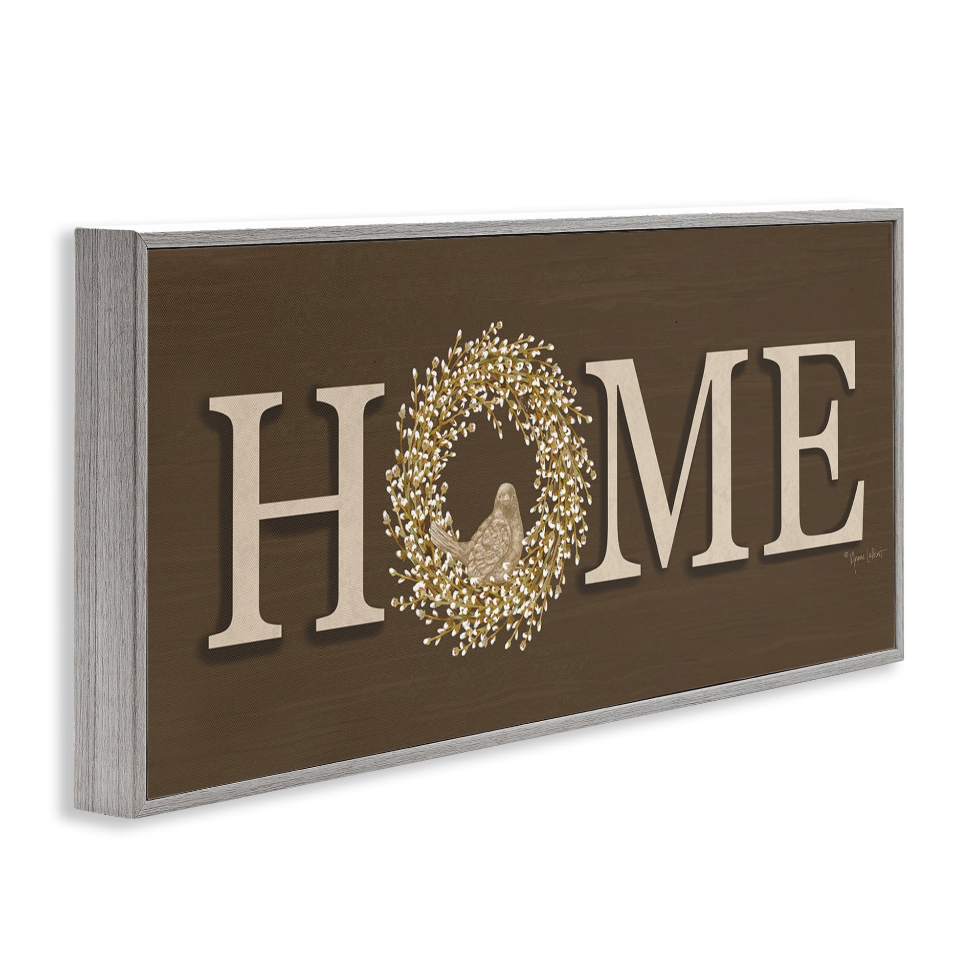 Stupell Industries Rustic Seasonal Home Typography Painting Gray Framed Art Print Wall Art, 30 x 13
