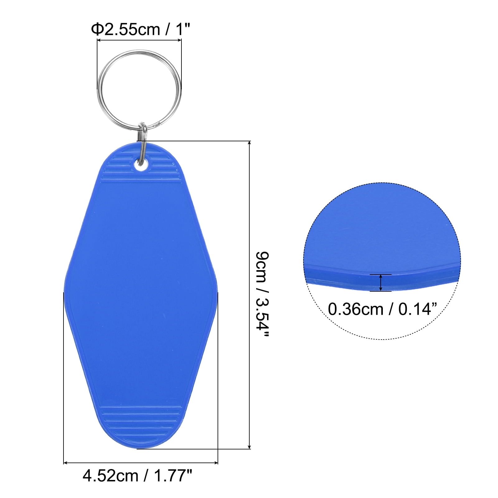 Uxcell 40Pcs Hotel Keychains Blank, Vintage Plastic Rhombus Motel Keychains Hotel Key Tags Key Rings, Deep Blue