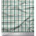 thumbnail image 1 of Soimoi Brown Georgette Viscose Fabric Window Pane Check Decor Fabric Printed Yard 42 Inch Wide, 1 of 3