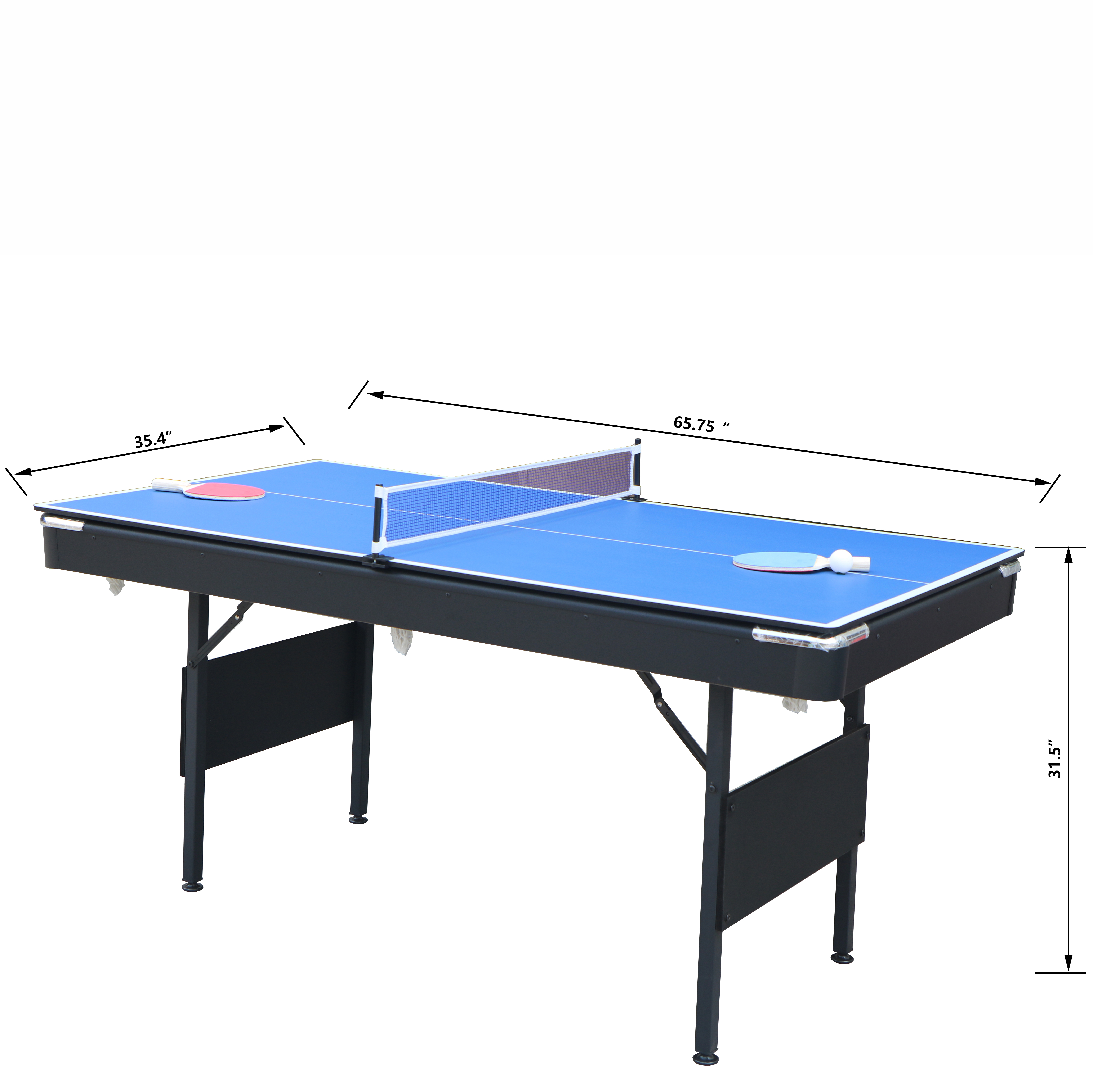 Miniyam 5.5ft Billiards Table, 3 in 1 Portable Folding Pool Table with All Accessory for Families, Blue