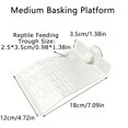 thumbnail image 3 of HLONK Turtle Basking Drying Resting Sun Platform Mat Dock with Ramp Suction Cup  Climbing Ladder for Amphibians and Reptiles  Fish Tank Decoration  White Color  Turtle Land Island Habitat, 3 of 6