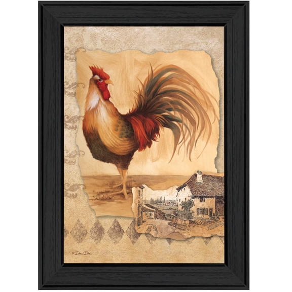 TrendyDecor4U Rooster Montage Ii By Dee Dee Printed Wall Art DD1036A-405