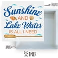 thumbnail image 2 of Zomyto 5x5 Inches Country Lake Themed Wood Box Sign Decor Desk Sign Sunshine and Lake Water is All I Need Wooden Sign Summer Rustic Home Shelf Wall Decoration, 2 of 6