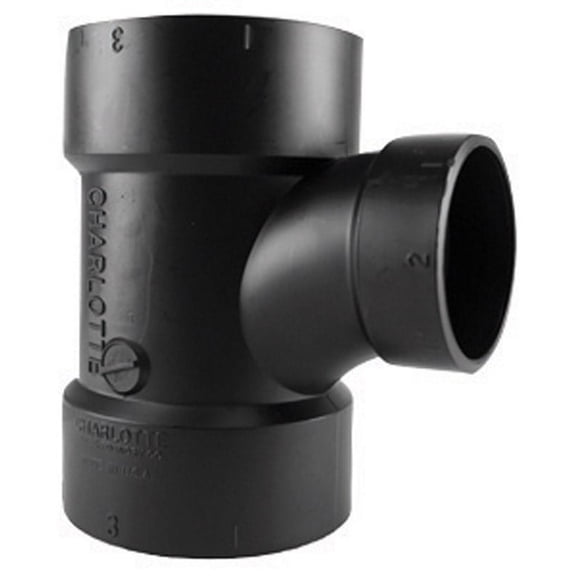 Charlotte Pipe Sanitary Tee Abs/Dwv 3 " X 3 " X 1-1/2 " Black