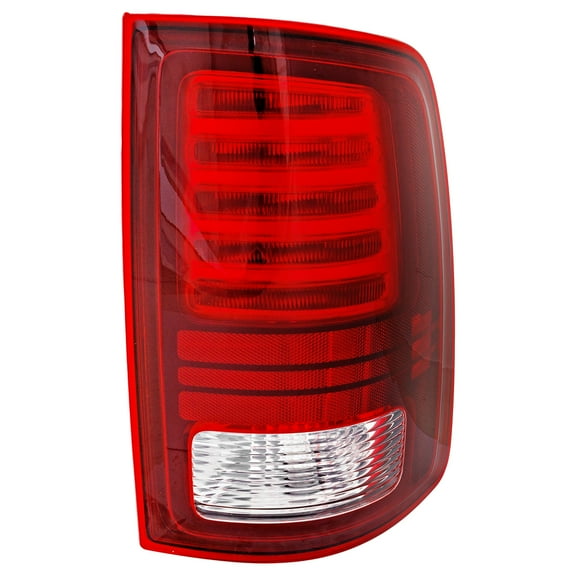 Tail Light Compatible with DODGE RAM FULL SIZE P/U 2013-2018 RH Assembly Premium Type Black Interior Clear/Red Lens All Cab Types - CAPA