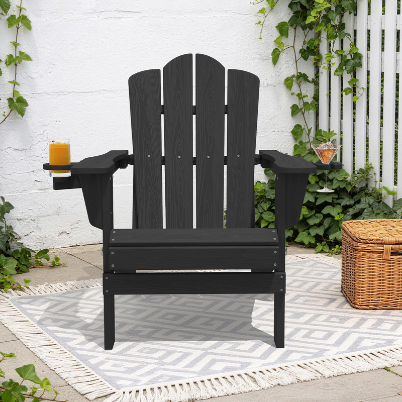Loyalice Folding Adirondack Chair with Dual Cup Holders photo 7