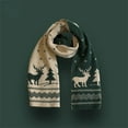 thumbnail image 2 of Yuanlong Winter Scarves Christmas Reindeer Pattern Long Thick Knitted Scarf Holiday Warm Neckwear Holiday Wraps One Size, 2 of 3