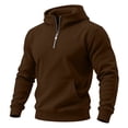 thumbnail image 4 of Atogsazn Mens 1/4 Zip Oversized Hoodies Casual Long Sleeve Hooded Sweatshirt Fall Winter Tops with Pocket Brown XXL Fashion, 4 of 8