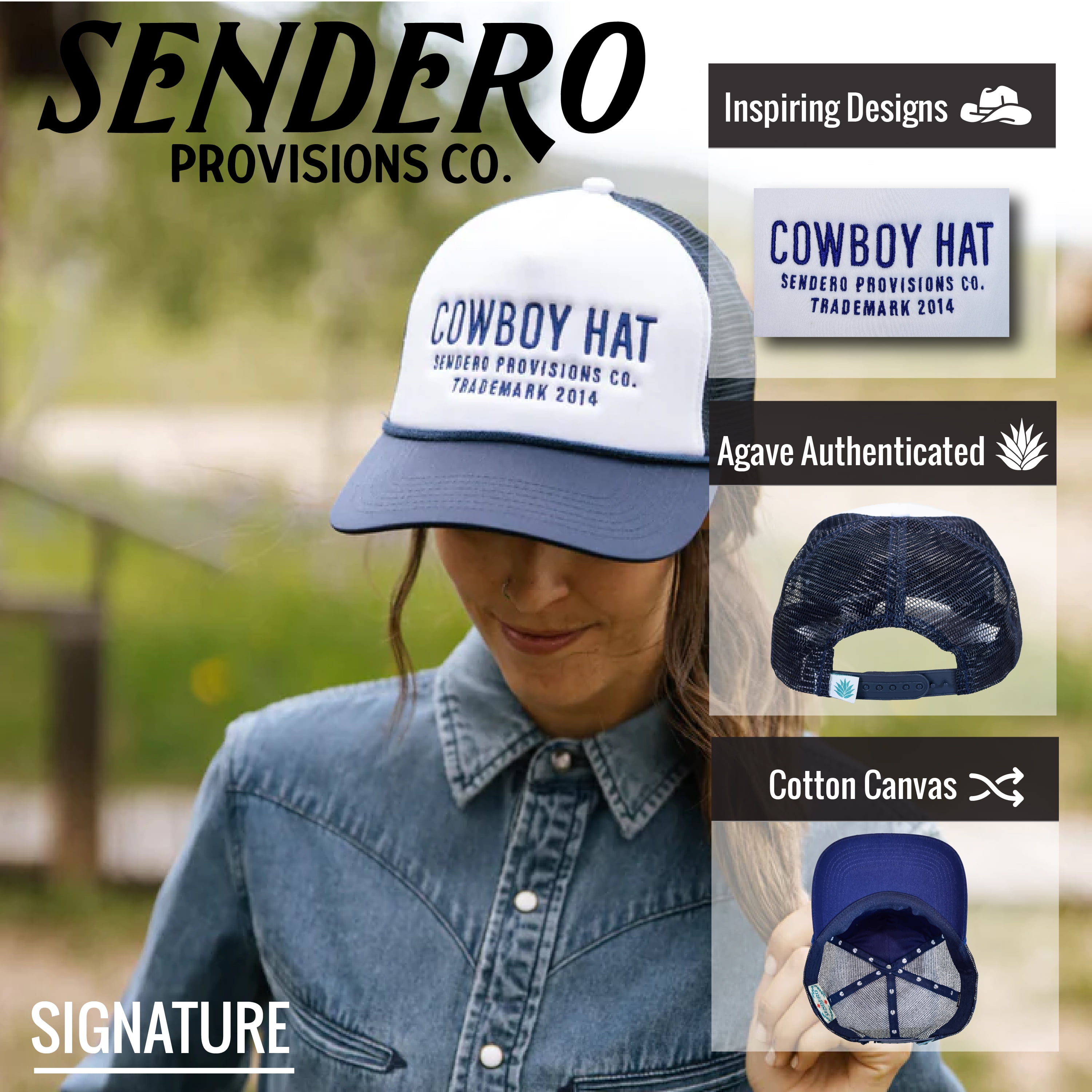 Sendero Provisions Diamondback Snapback Hat - Tan/Brown Adjustable Western Hat