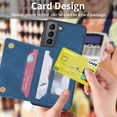 thumbnail image 5 of Dteck Zipper Storage Wallet Case for Samsung Galaxy S23 Plus, Skin Friendly Feel Leather Case with Magnetic Clasp and Back Muliti-Card Slots Holster for Galaxy S23 Plus (2023),Blue, 5 of 11