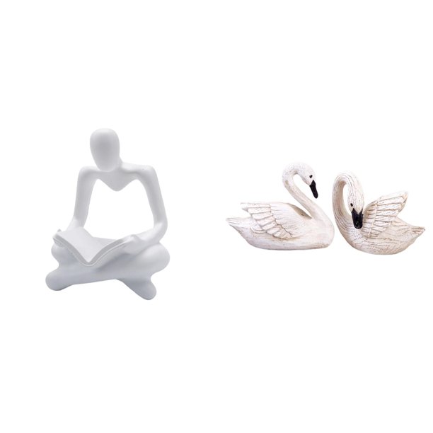 Figura De Cisne Pensador Abstracto Creativo, Escultura Artesanal De Resina, Estatua De Pájaro Para Pareja, Adorno Para Tarta Para Sala De Estar, Dormitorio, Oficina, Decoración Navideña.