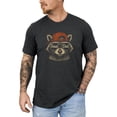 thumbnail image 5 of Feral Dad Shirt for Men Funny Raccoon Graphic Tee for Father Dark Gray Heather Shirt Adult Medium, 5 of 7