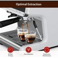thumbnail image 4 of Semi-Automatic Espresso Machine, 1450W Power, 20 Bar Pressure, 30 Grind Settings, Quick Heating, and Milk Frother Wand for Home and Hotel Use, Silver Finish, 4 of 8