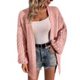 thumbnail image 3 of Vedolay Women's Cardigan Sweater Autumn Winter Cardigan Button Knit Sweater Women's Sweater Pink,S, 3 of 5