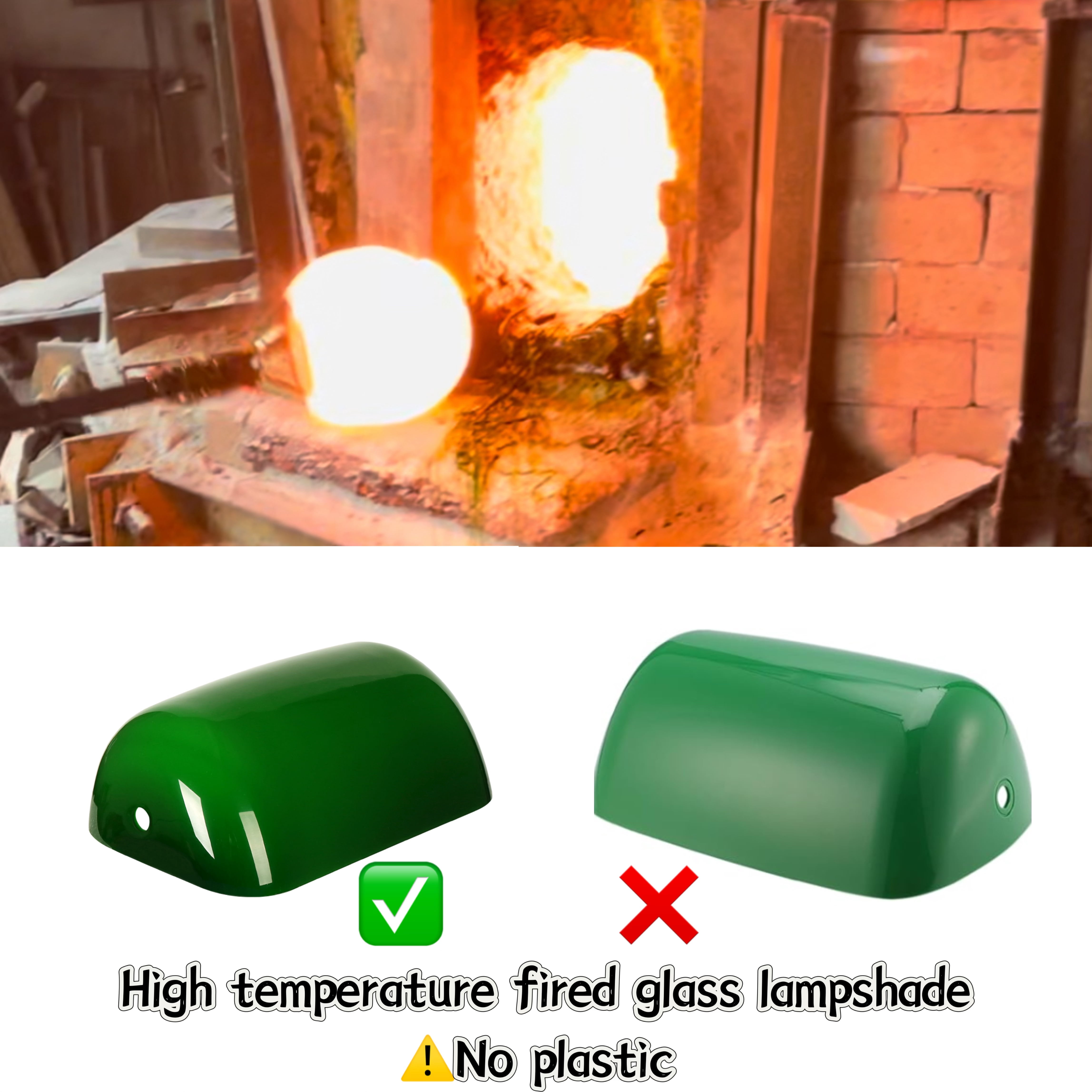 Green banker glass lamp replacement shades,Desk Lamp Green Glass Cover-("8.85 IN " L "5.11 IN" W "2.95 IN" H)