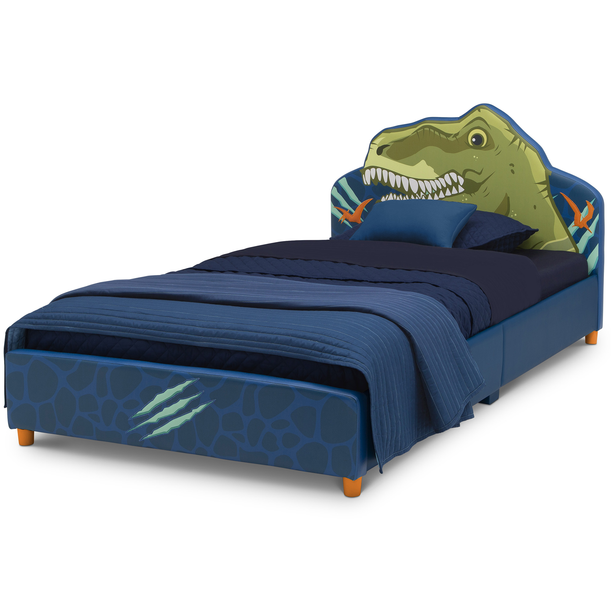 Delta Children Dinosaur Upholstered Twin Bed, Blue photo 6