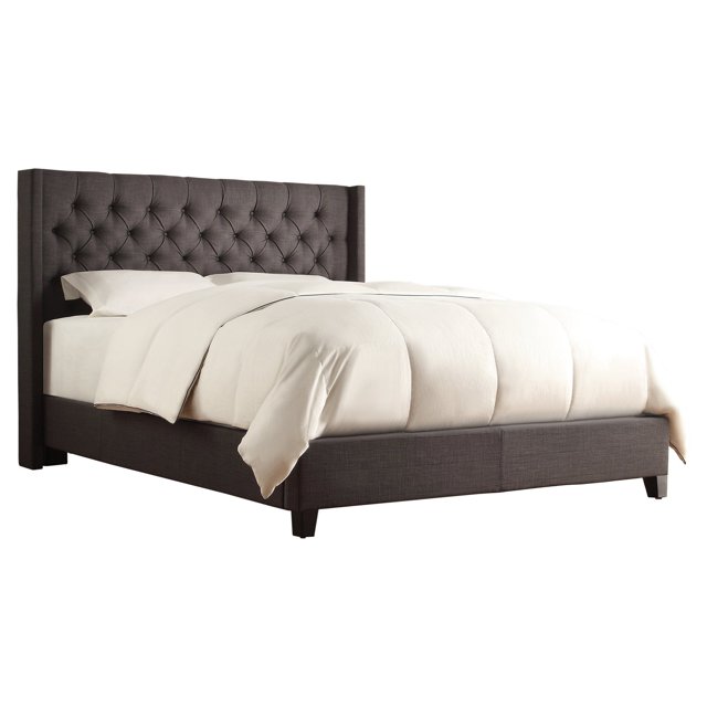 HumbleNest Homestead Wingback Tufted Upholstered Platform Bed