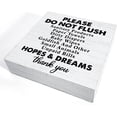 thumbnail image 3 of Zomyto 5x5 Inches Please Do Not Flush Sanitary Products Wood Box Sign Decor Wooden Box Signs with Sayings Desk Decoration, 3 of 7