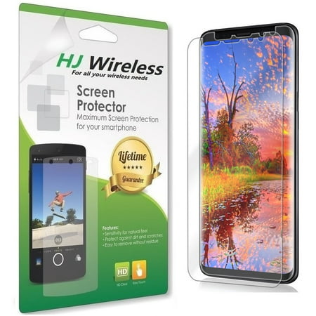 Galaxy S9 Screen Protector [2-Pack], HJ Wireless LiQuidSkin Bubble-Free [Case-Friendly] Screen Protector for Galaxy S9 HD Clear