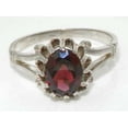 thumbnail image 6 of LBG British Made 10k White Gold Natural Garnet Womens Engagement Ring - 33 size options - Size 7, 6 of 7