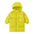thumbnail image 4 of HNMKIU Winter Girls Hooded Long Down Coat Thickened Warm Padded Jacket Winter Coats for Girls Outerwear for Cold Weather and Comfort 3-14 Years Yellow,9-10 Years, 4 of 5