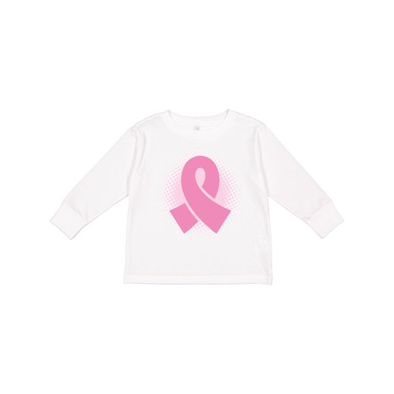 Inktastic Breast Cancer Pink Ribbon Awareness Month Girls Long Sleeve Toddler T-Shirt