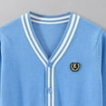 thumbnail image 4 of Cropped Cardigan with Buttons Boy's Sweater Cardigan - Simple Solid Color Long Sleeve with Pockets Kid Knit Coats for Autumn and Winter, 4 of 4