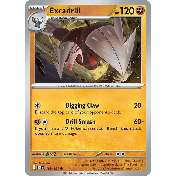 Pokemon Surging Sparks Common Excadrill #109