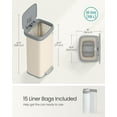 thumbnail image 6 of Kitchen Trash Can, 18-Gallon Stainless Steel Garbage Can, with Stay-Open Lid and Step-on Pedal, Soft Closure, Tall, Large and Space-Saving, Sand Beige and Dove Gray, 6 of 7