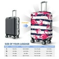 thumbnail image 6 of Disketp Dark Blue Stripes And Pink Flamingos Elastic Travel Luggage Cover Travel Suitcase Protective Cover For Trunk Case Apply To 18''-32'' Suitcase Cover (Luggage not included)-Medium, 6 of 9