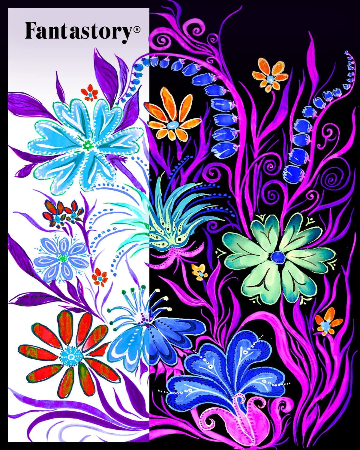 Fantastory Glow in The Dark Paint - 10 Bright Colors (30ml/1oz) for Halloween Decor & Art Painting