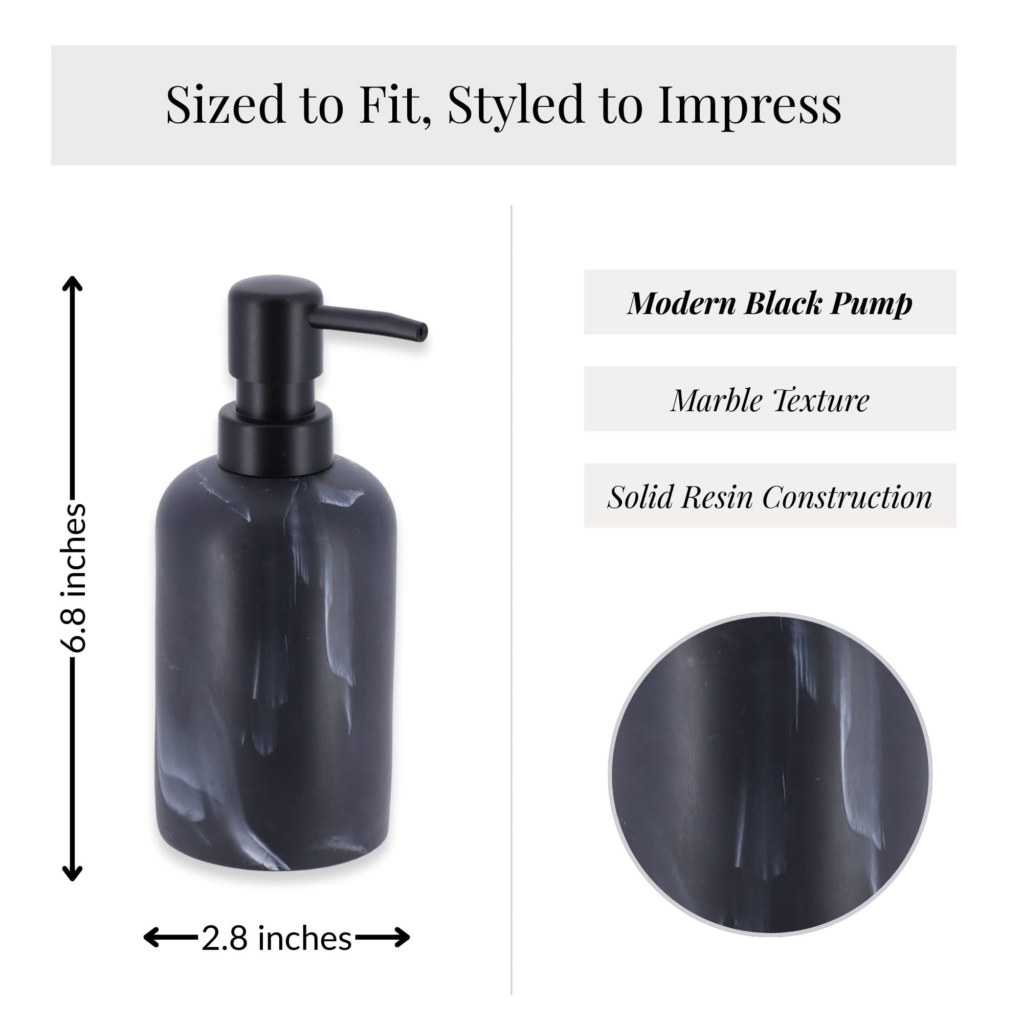 Evideco French home goods New Marble Matte 10 oz Commercial Soap & Lotion Dispensers