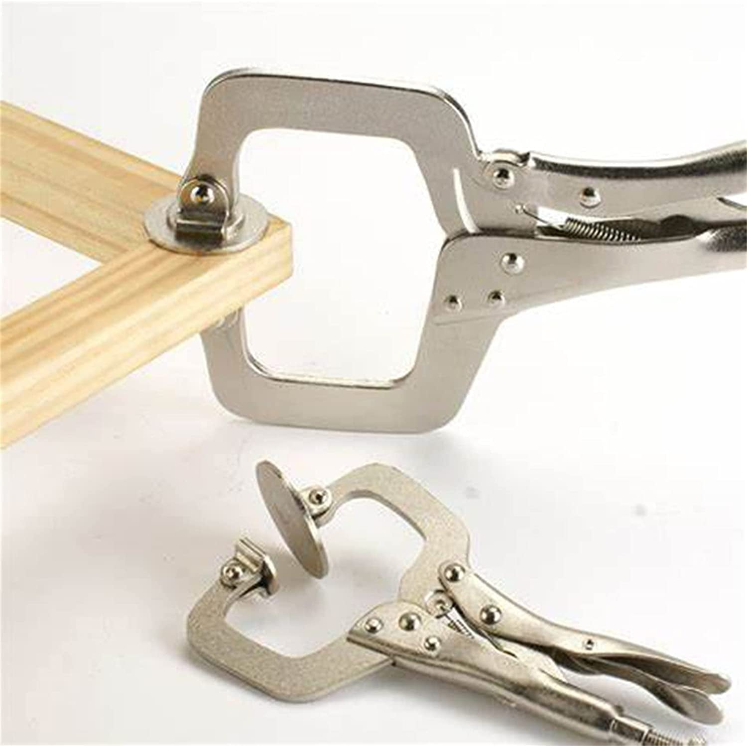 ALL-CARB 10 Pack 11 Inch Locking C-Clamp Adjustable Pliers, C-Pliers Welding Clamps Set with Swivel Pad Vise Jaws for Home & Workshop Use