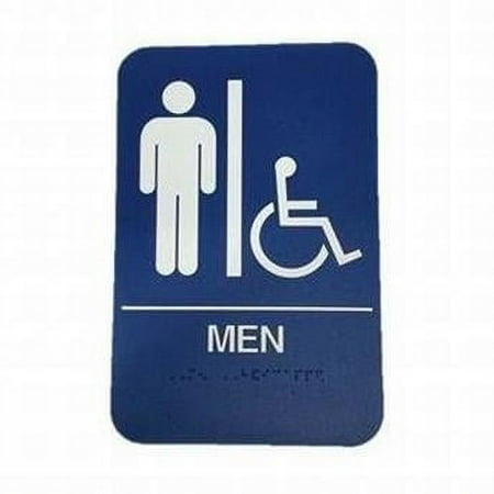 Don-Jo HS907001 Men's / Handicap ADA Blue Bathroom Sign Blue Finish