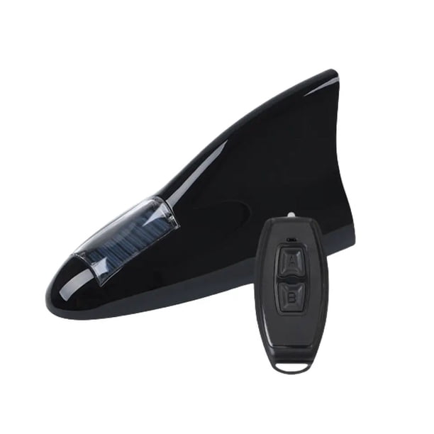 Luz de advertencia de aleta de tiburón Sin antena Funciona con energía solar 18 LED 8 modos Lámpara de techo de automóvil Base de aire Soporte magnético Reemplazo automático de aleta de tibu