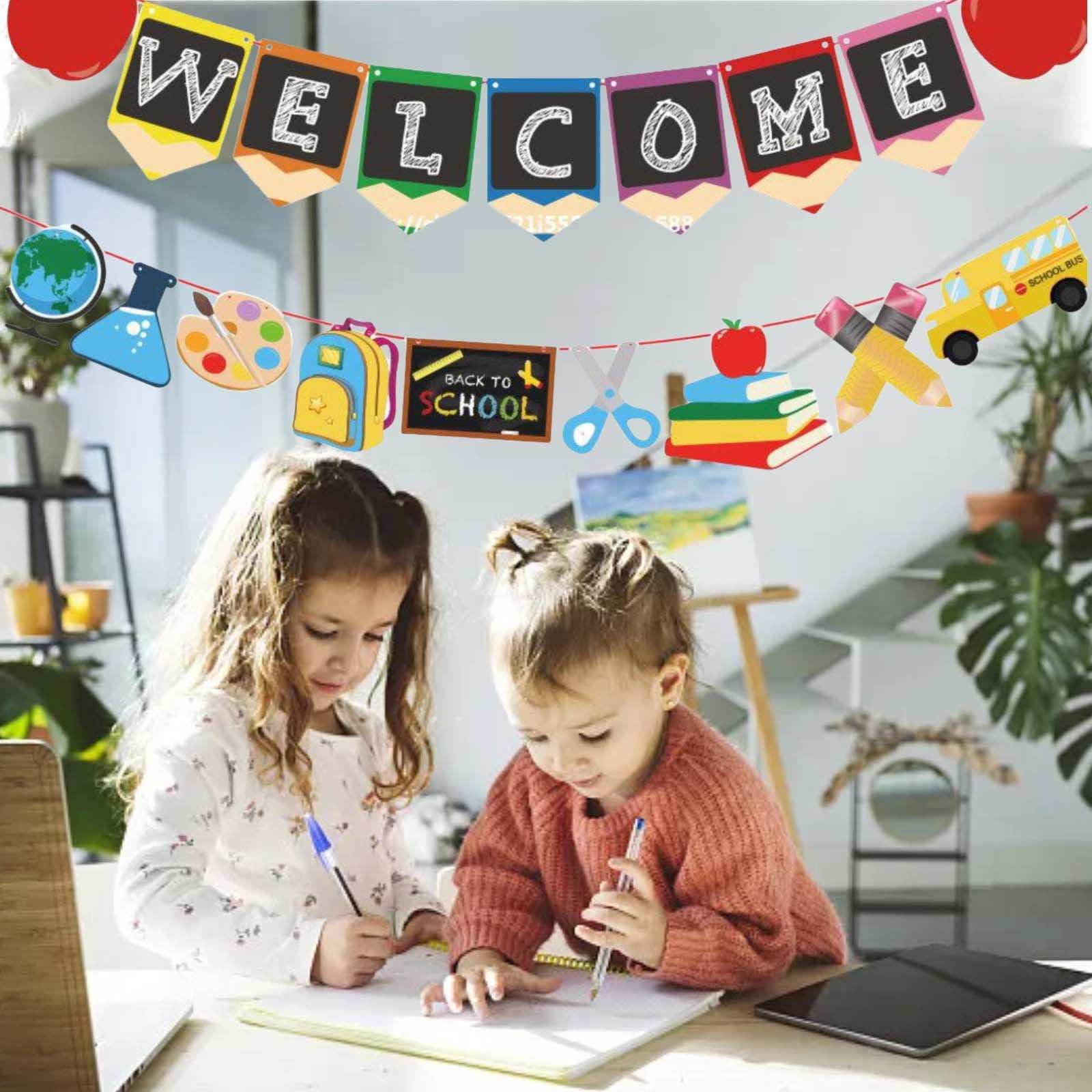Tkrady Welcome Banner First Day Of School Classroom Banner Back To School Party Decor