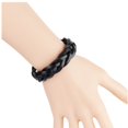 thumbnail image 3 of Pulsera de cuero hecha a mano vintage Hugo Intercciataa Charm Hebilla Negro, 3 of 4