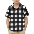 thumbnail image 2 of Bxsruta Shirts for Kids, Children's Classic Plaid School Uniform Shirt, Chest Pocket Collared Top, 2 of 7