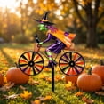 thumbnail image 4 of Halloween Witch Bicycle Yard Stake, Metal Witch Riding Bike Garden Decor, Non-Rotating Fixed Wheel Outdoor Decoration for Lawn Porch Patio Fall, 4 of 5