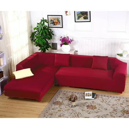 Sofa Slipcovers 2pcs 3 Seat L Shape Stretch Elastic Sofa Slipcovers 2pcs 3 Seat L Shape Stretch Elastic Furniture Slipcover