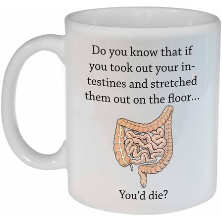 Neurons Not Included Funny Intestinal Fact Coffee or Tea Mug - Doctor Gift - Nurse Gift - Medical Student Gift
