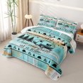 thumbnail image 3 of Homewish Turquoise Wood Black Camper RV Print Twin Quilt Set,Coastal Camping Twin Coverlet Set For Kids Boys And Girls,2-Piece, 3 of 7