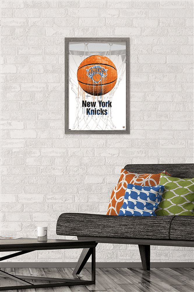 NBA New York Knicks - Drip Basketball 21 Wall Poster, 14.725" x 22.375", Framed